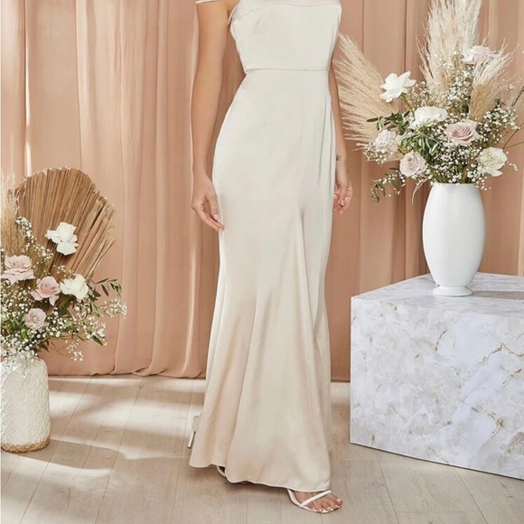 TIE BACK STRAPPY DETAIL MERMAID HEM DRESS - Picture 3 of 6